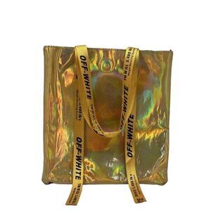 Off White Mily Hologram Tote Bag Laser PU Leather Lightweight Handbag Unicorn
